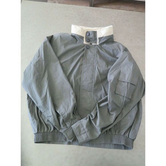 Aberdeen Collection Mens Sz L Olive Green Bomber Jacket w/Hood Cotton Blend EUC - Picture 9 of 9